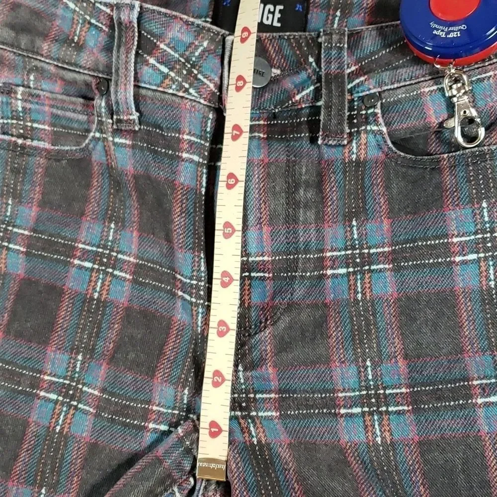 PAIGE Womens HOXTON ANKLE High-Rise Skinny Black Atlantic Tartan Plaid Jeans 26 - Picture 14 of 14